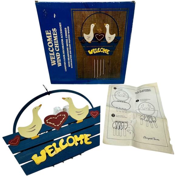 Welcome Wind Chimes Vintage 90s Country Geese - Picture 2 of 3